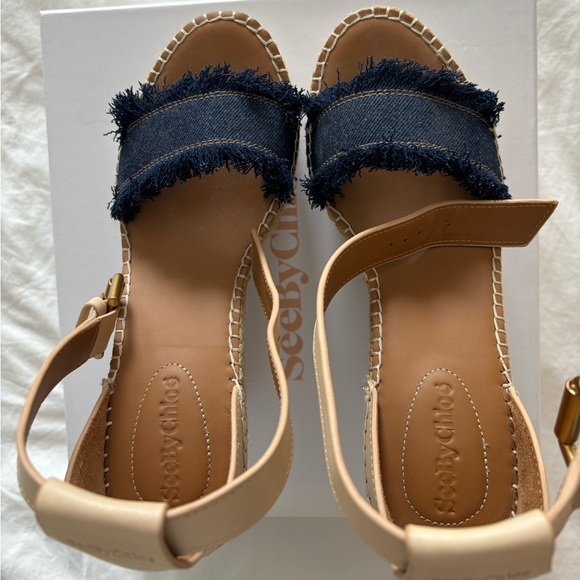 Chloe platform denim wedges - Picture 5 of 6